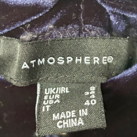 Atmosphere Navy Velour Drawstring Dress Pants 4 - Picture 2 of 4